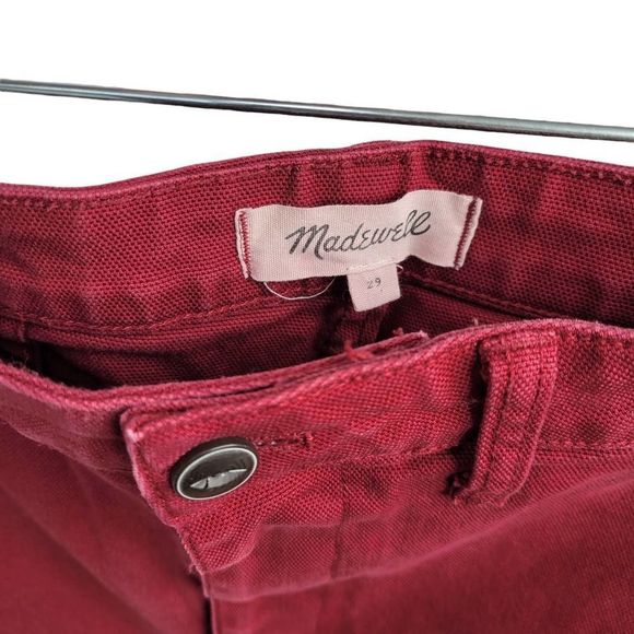 Madewell High Waist Wide Leg Crop Pants Dusty Burgundy 29 - Picture 8 of 8